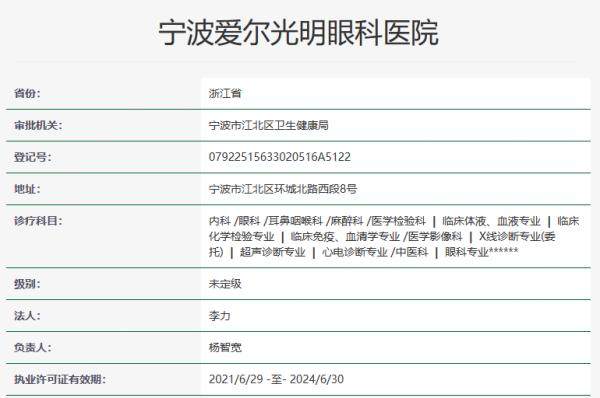 宁波爱尔光明眼科医院是<span style=