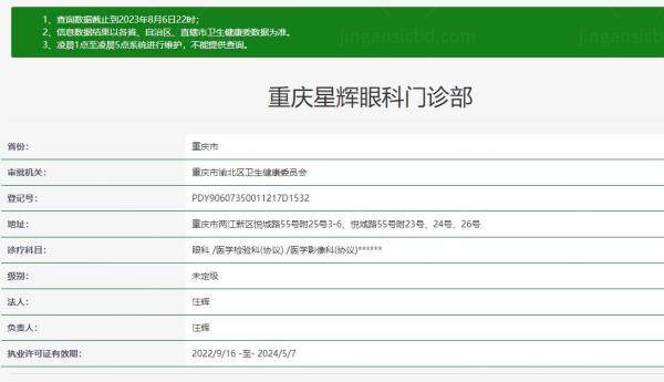 重庆星辉眼科门诊部资质www.jingansicbd.com.jpg