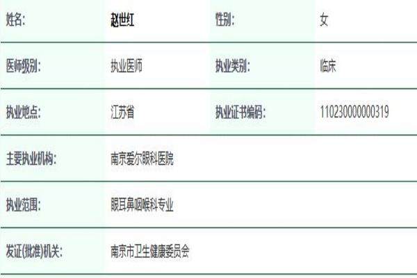 南京爱尔眼科医院赵世红医生怎么样www.jingansicbd.com