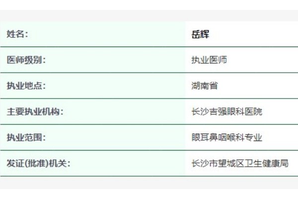 长沙吉强眼科医院岳辉医生jingansicbd.com
