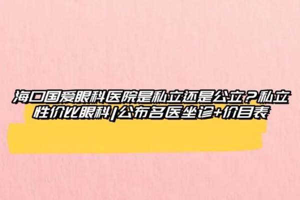 海口国爱眼科医院是私立还是公立
